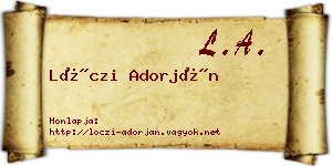 Lóczi Adorján névjegykártya